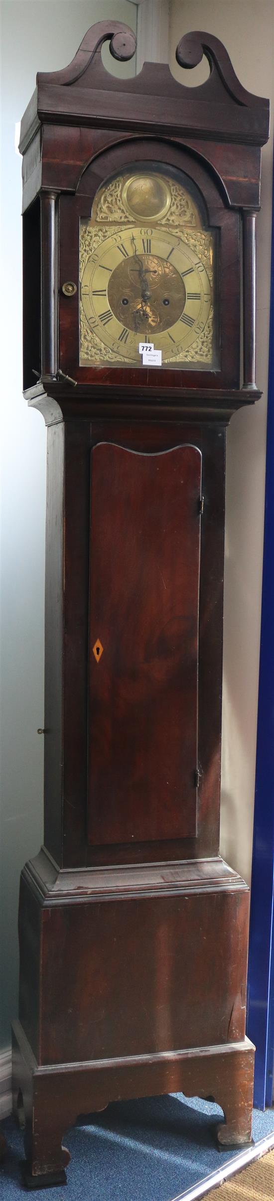 A longcase clock, by Daniel Williams, Neath, 245cm
